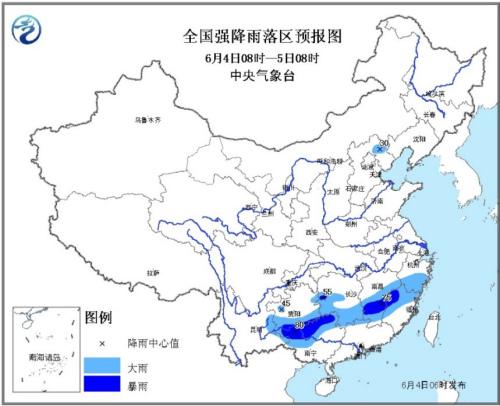 全國強(qiáng)降雨落區(qū)預(yù)報圖